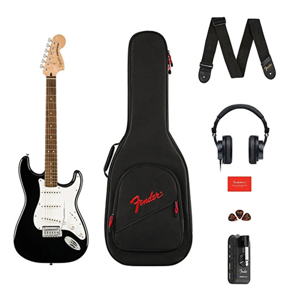 Squier Affinity Stratocaster Laurel Klavye Black Mustang Micro